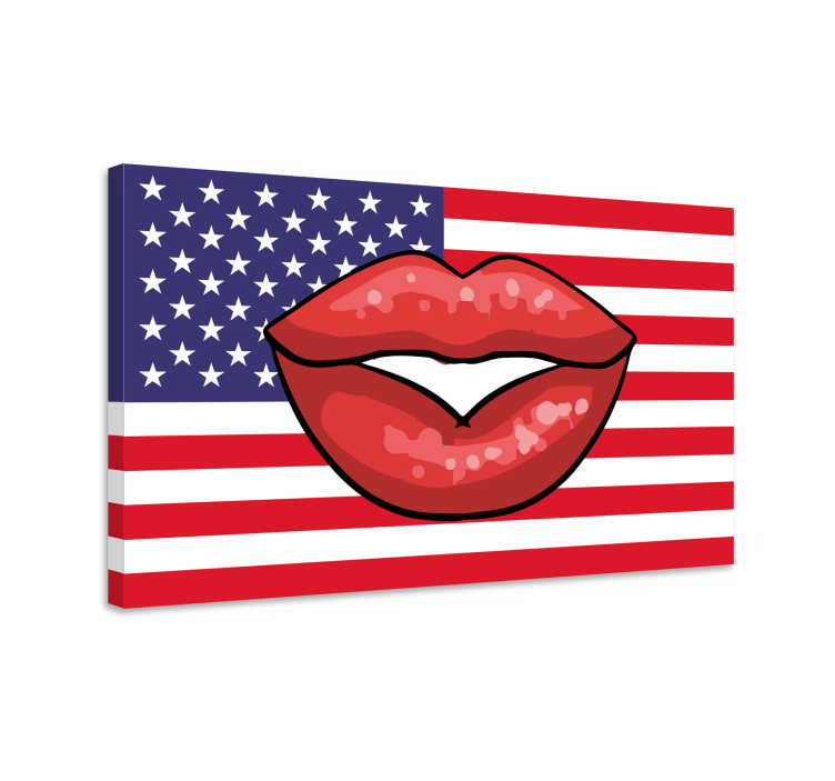 Retro canvas kiss on flag - TenStickers