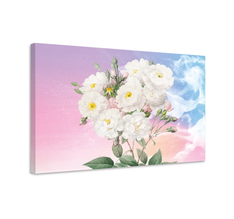 Flowers canvas white floral bouquet art print - TenStickers