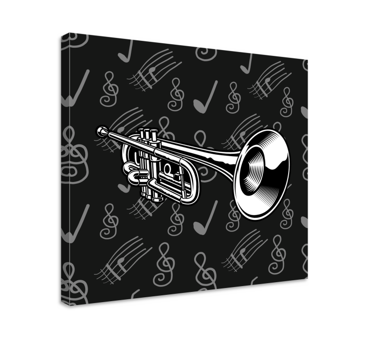Music canvas art musical brass trumpet artwork - TenStickers