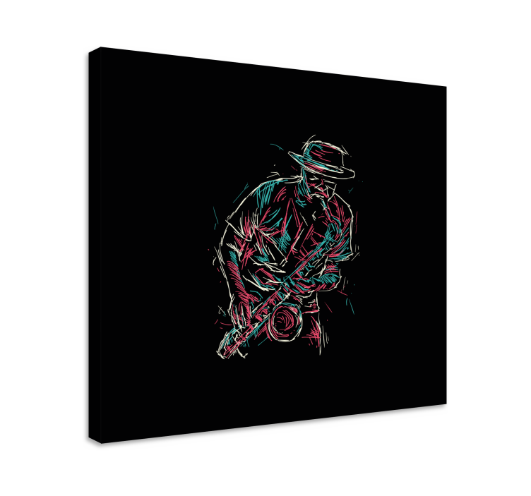 Abstract jazz saxophone player Music canvas - TenStickers