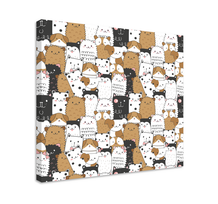 Animal canvas wall art cute animal faces - TenStickers