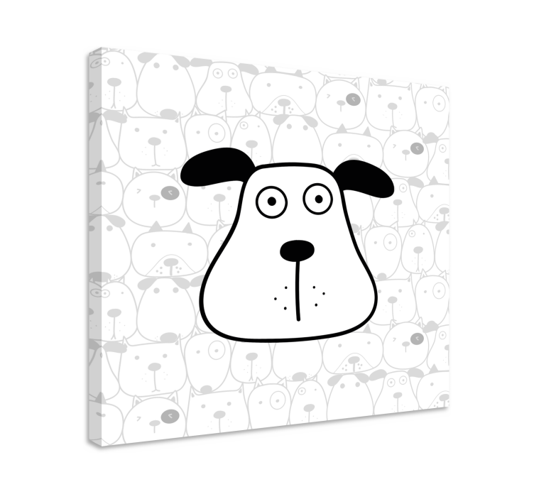 Dog wall art cartoon dog head - TenStickers