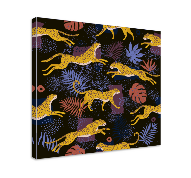 Dog wall art leaping yellow dogs - TenStickers