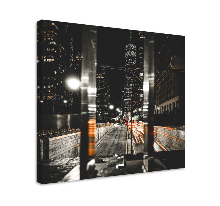 Cityscape wall art urban night view - TenStickers