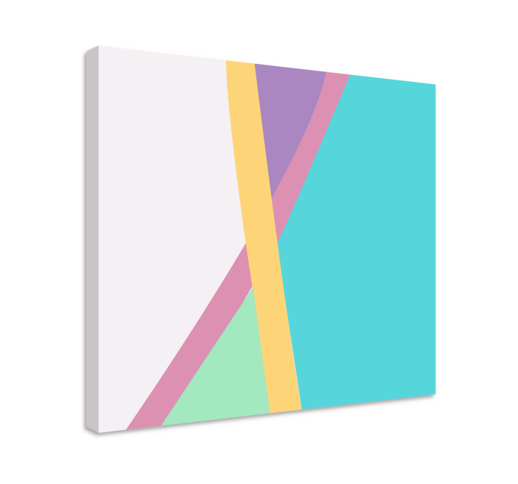 Geometric colorful interplay abstract wall art  1 - TenStickers