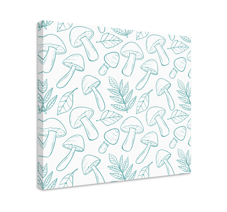 White and light blue mushrooms  Plant canvas - TenStickers