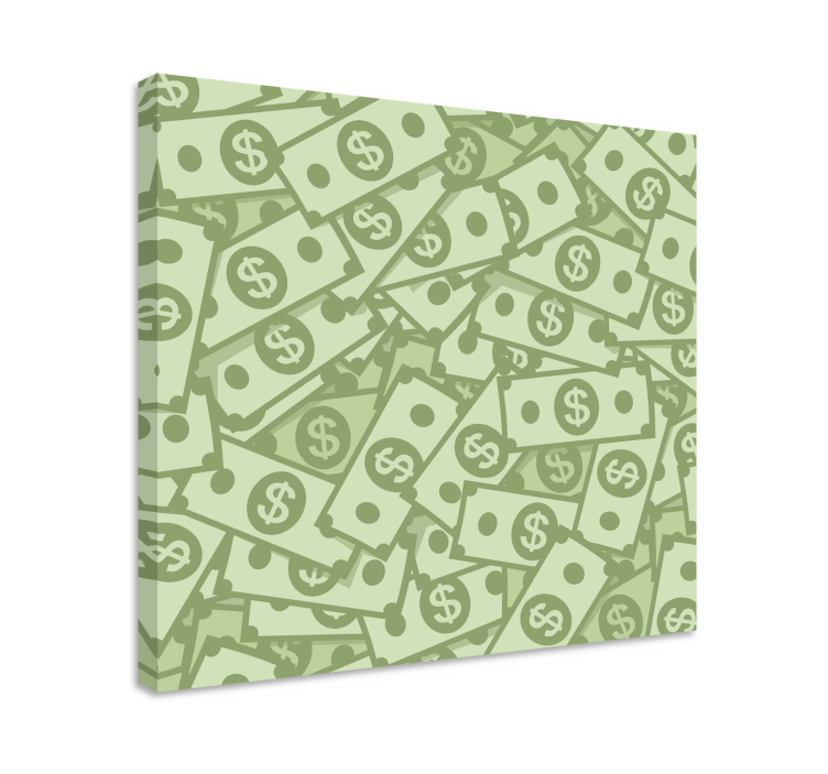 Dollar bills all over pattern modern canvas - TenStickers