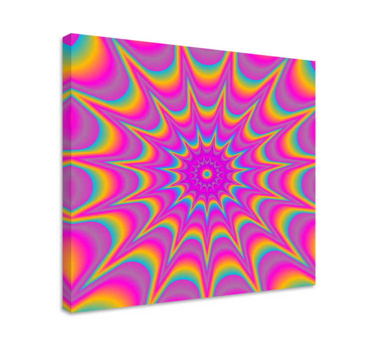 Psychedelic optical retro star retro canvas - TenStickers