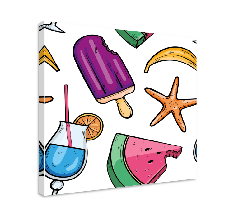 Fruit canvas wall art fruit-inspired summer delights - TenStickers