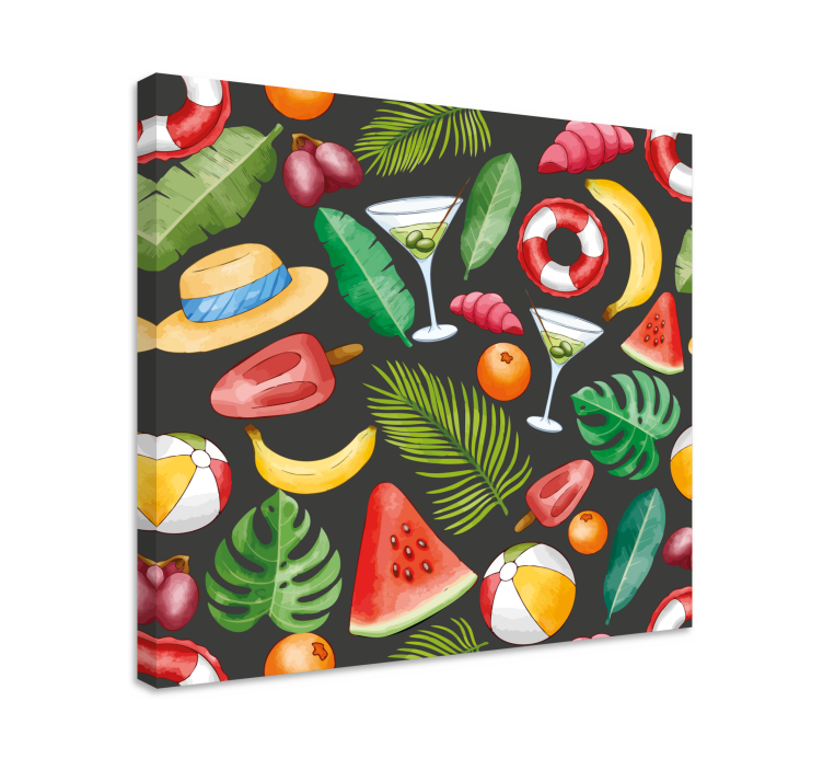 Fruit canvas wall art tropical refreshments design - TenStickers