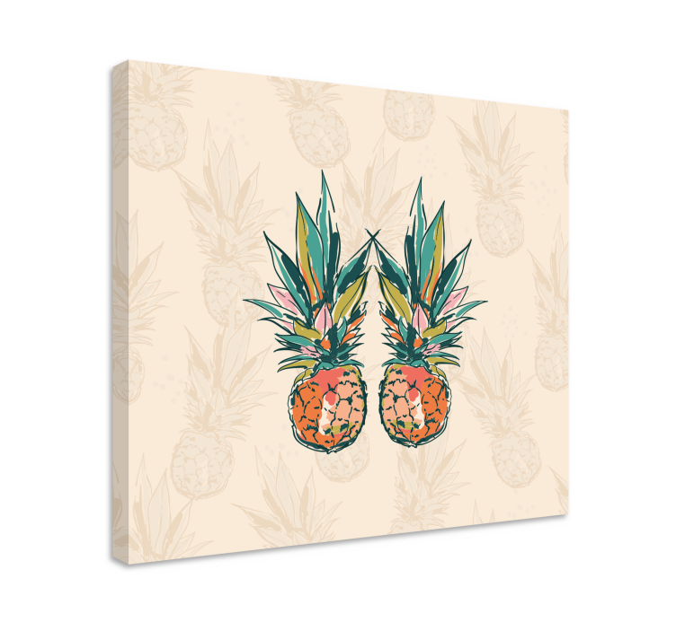 Artistic sketch pineapple modern canvas - TenStickers