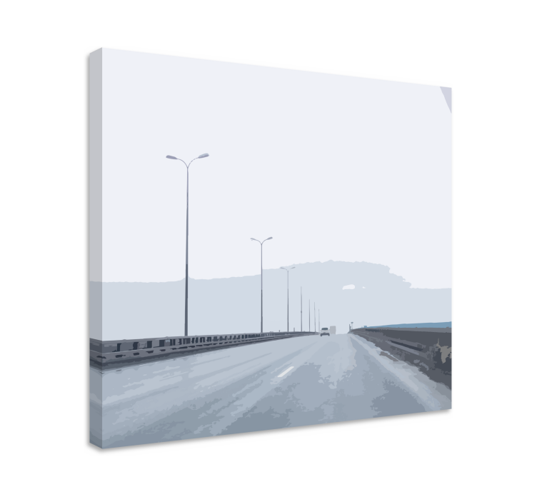 Thin diagonal bridge foggy view canvas prints - TenStickers