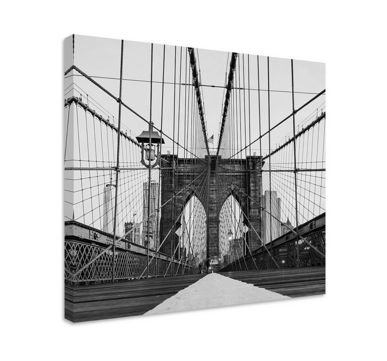 Black and white Brooklyn Bridge 3D canvas print - TenStickers