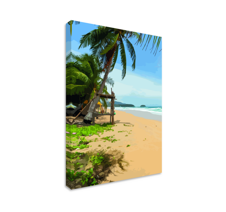 Tropical Beach Scene landscape canvas - TenStickers