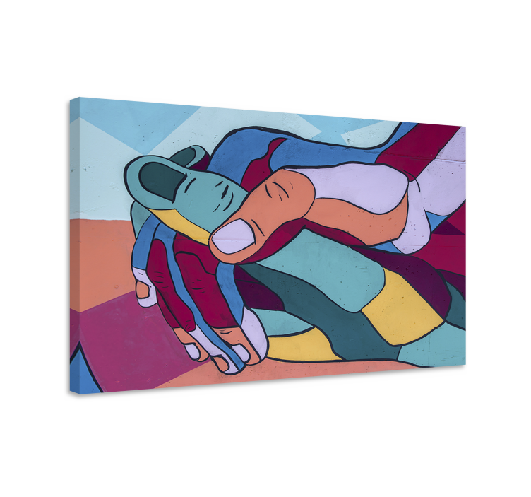 People canvas of interlocking hands - TenStickers