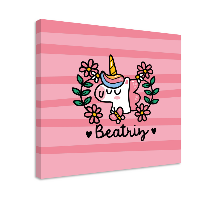 Cute unicorn floral unicorn pictures framed - TenStickers