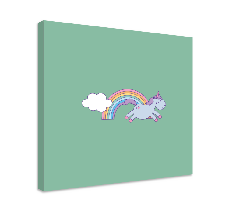 Unicorn pictures framed happy unicorn jumping - TenStickers
