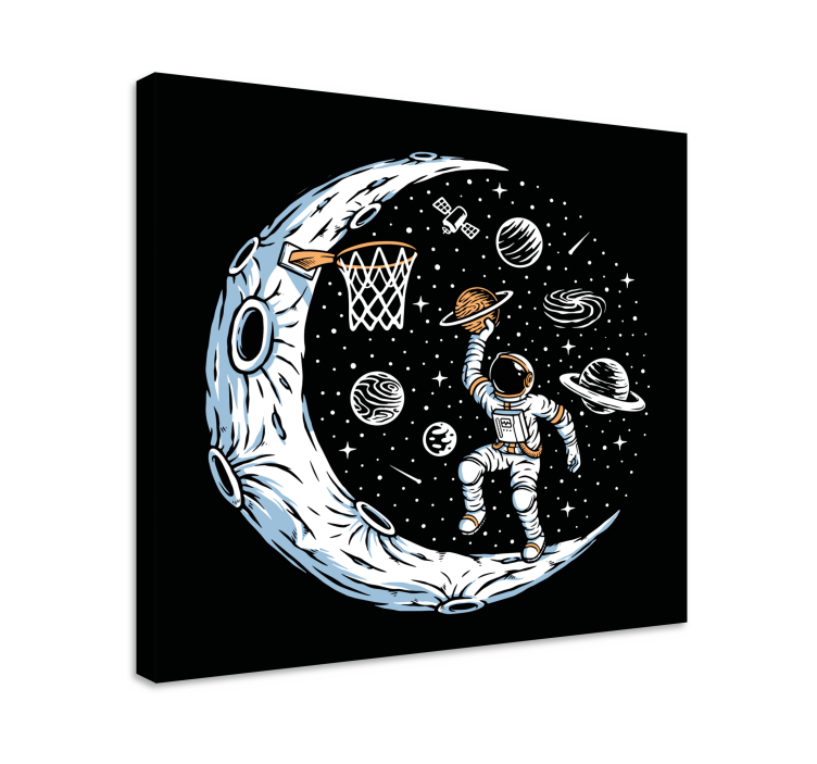 Astronaut playing basketball wall prints - TenStickers
