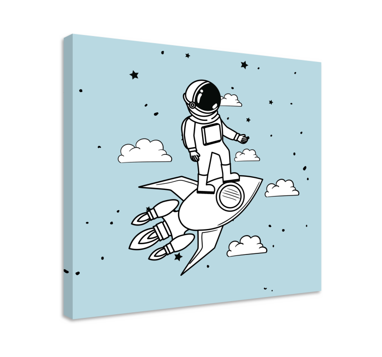 Fruit canvas wall art astronaut rocket adventure - TenStickers