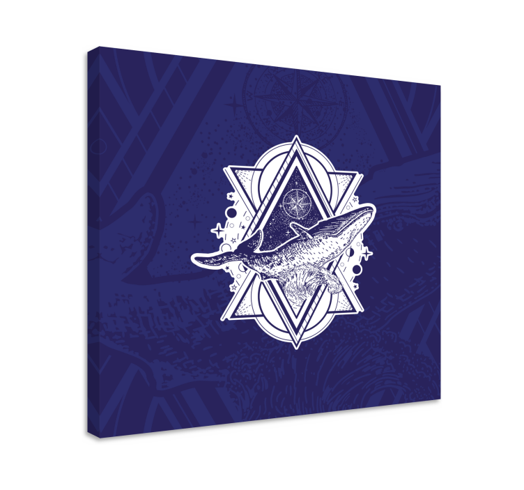 Nautical canvas art whale astral design - TenStickers