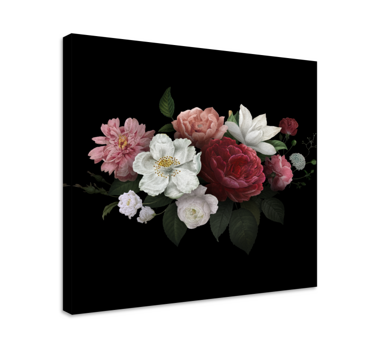 Flowers canvas dramatic floral composition - TenStickers