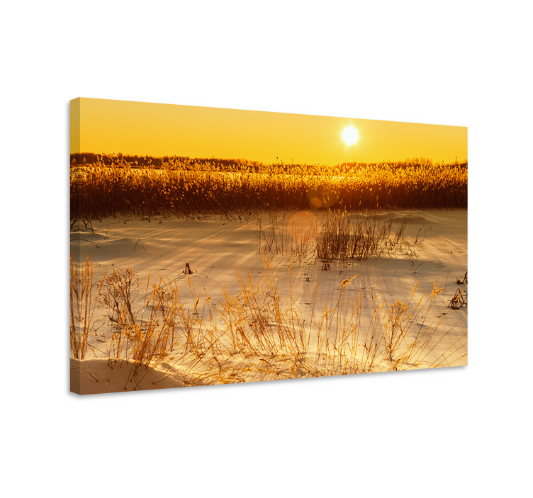 Golden sunrise landscape canvas - TenStickers
