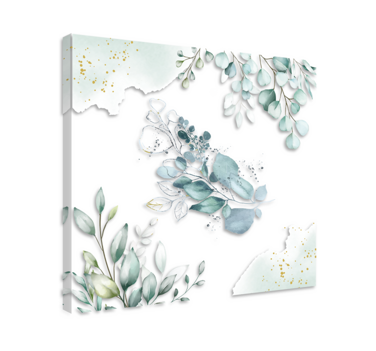 Flowers canvas eucalyptus leaf arrangement - TenStickers