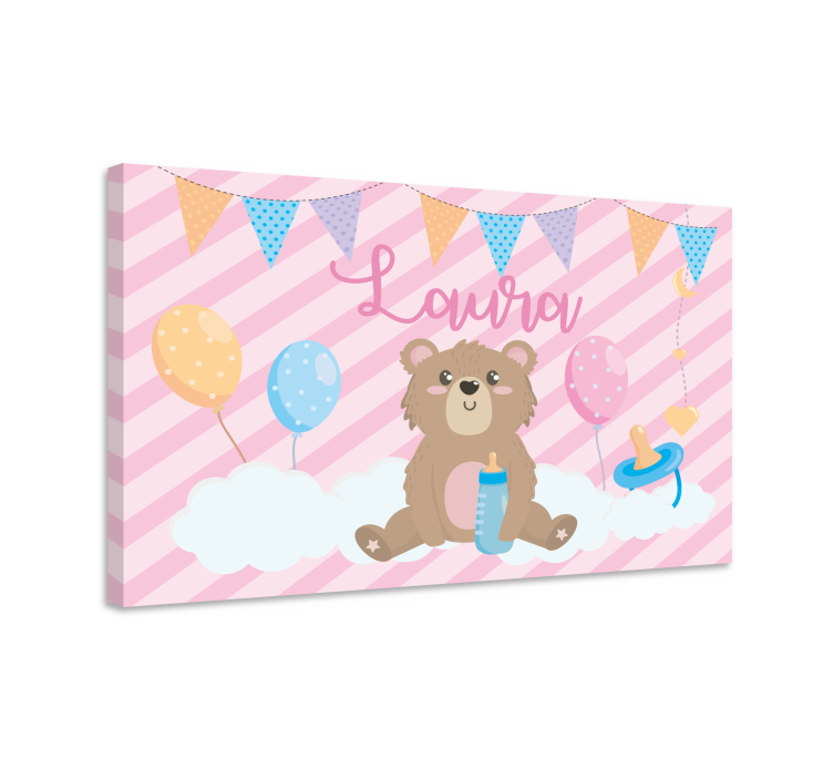 Cocktail canvas adorable bear party - TenStickers