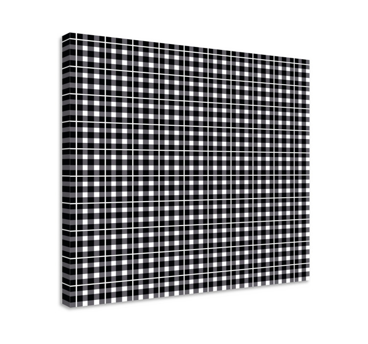 Geometric canvas black and white grid design - TenStickers