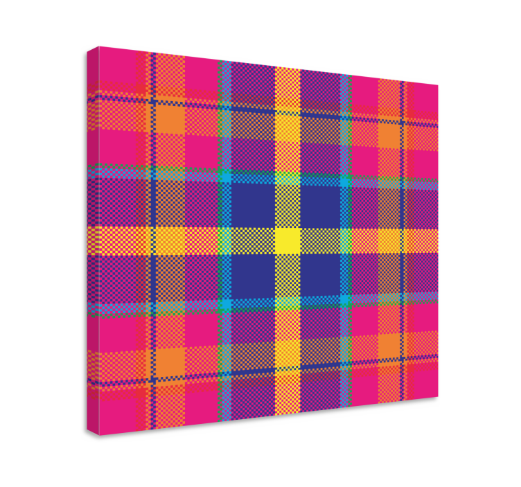 Geometric canvas in vibrant checkered design - TenStickers