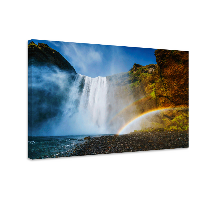 Waterfall with Rainbow landscape canvas - TenStickers