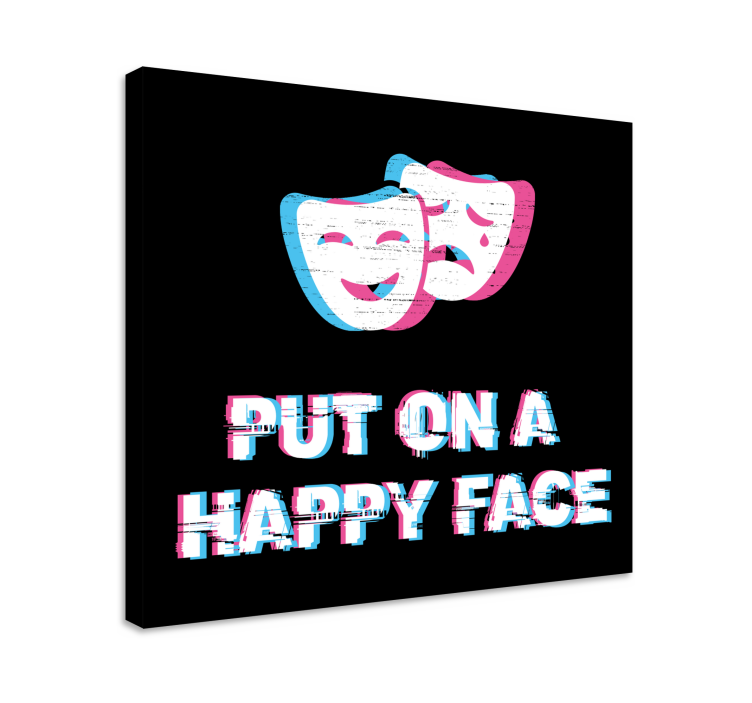 Quote canvas with joyful face expression - TenStickers