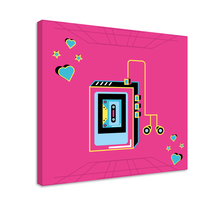Music canvas art retro cassette affection - TenStickers