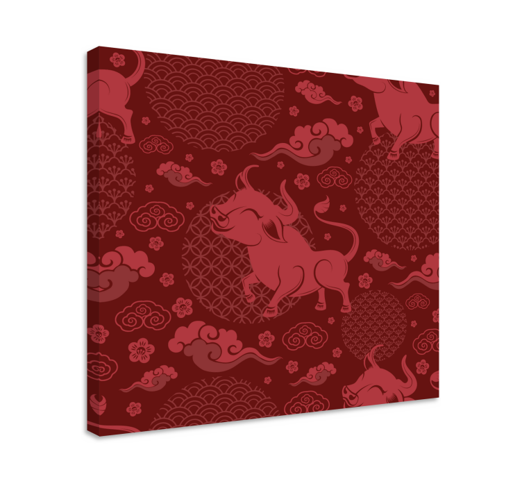 Chinese style vintage pattern retro canvas - TenStickers