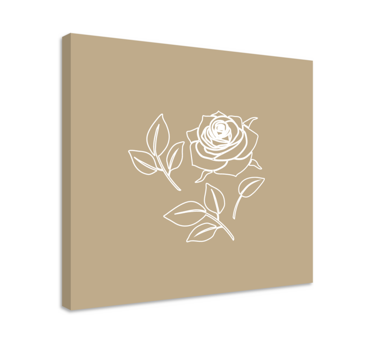 Detailed rose  beige background flower canvas - TenStickers