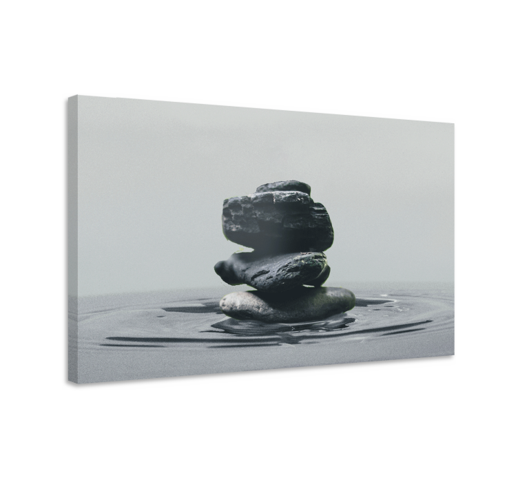 Zen canvas art balanced stone stacks - TenStickers