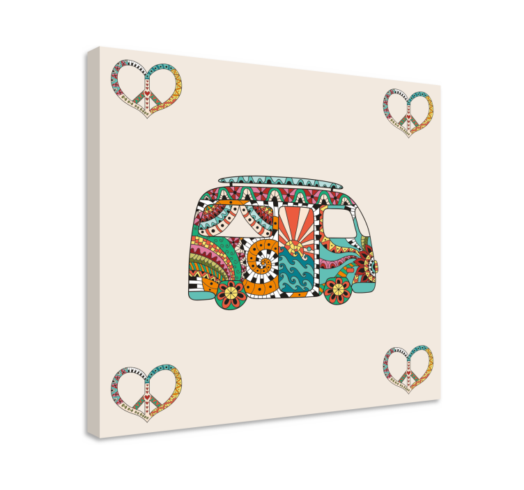 Retro canvas colorful van design - TenStickers