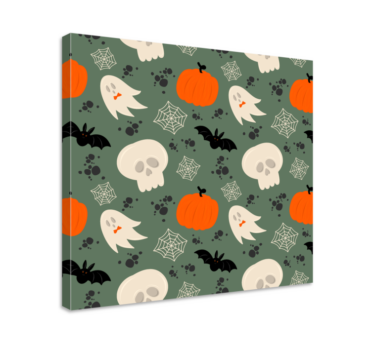 Dinosaur canvas wall art with spooky halloween vibes - TenStickers