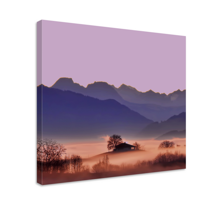 Mountain mist serenity landscape canvas - TenStickers