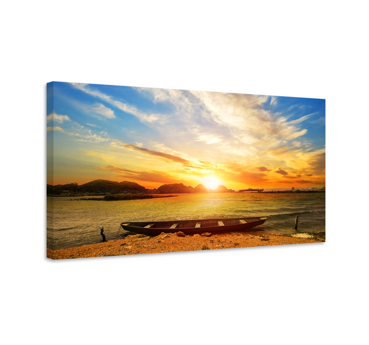 Orange sunset colours landscape canvas - TenStickers