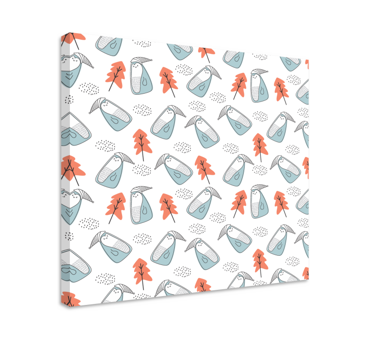 Floral canvas wall art cute animal design - TenStickers