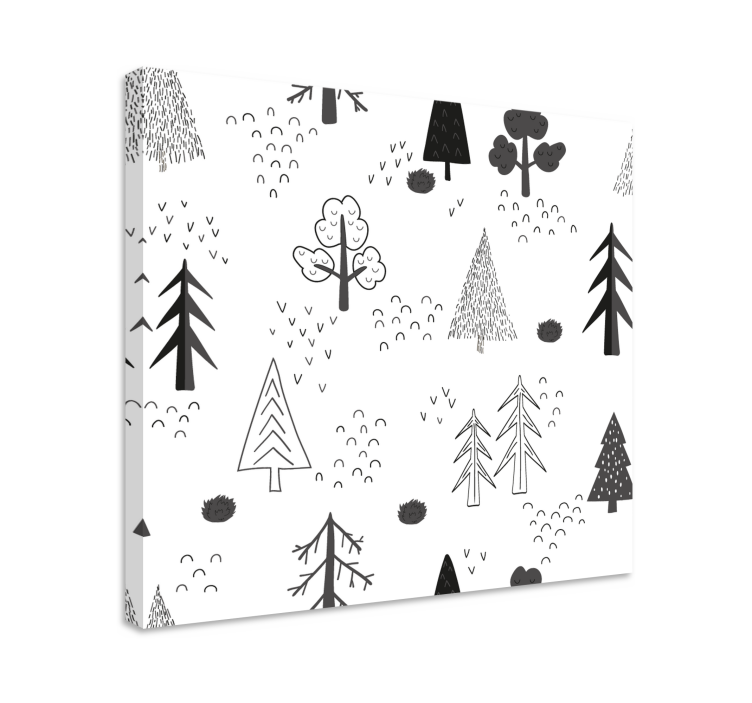 White minimalistic trees nordic canvas prints - TenStickers