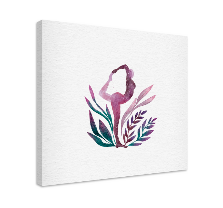 Watercolor yoga pose  canvas art prints - TenStickers