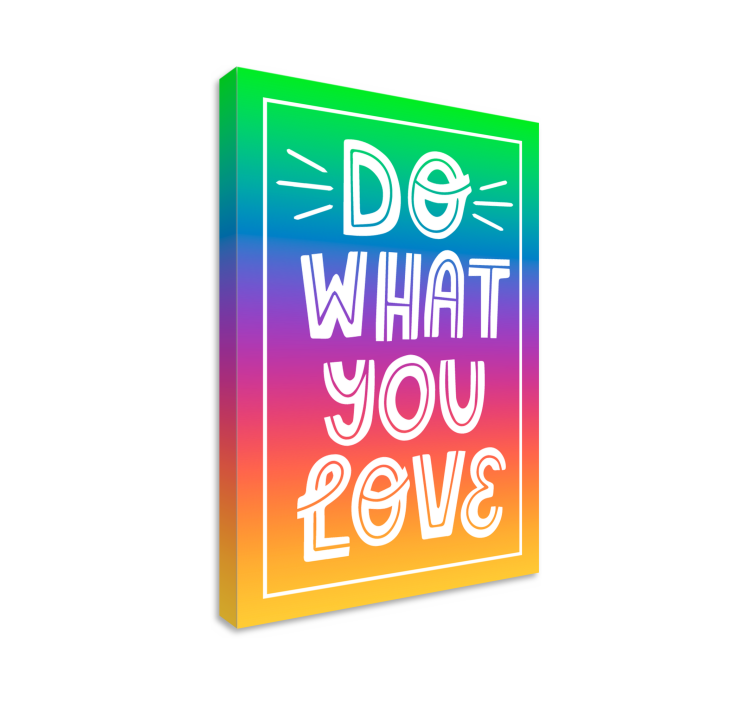 Rainbow color with Text motivational canvas - TenStickers