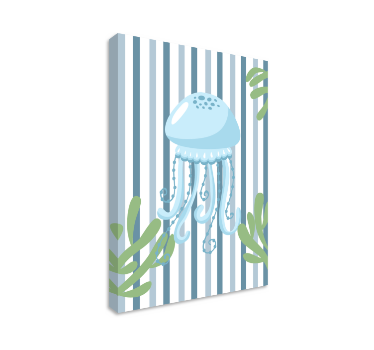 Modern canvas art stylish jellyfish illustration - TenStickers