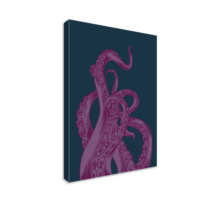 Fish canvas octopus tentacles artwork - TenStickers