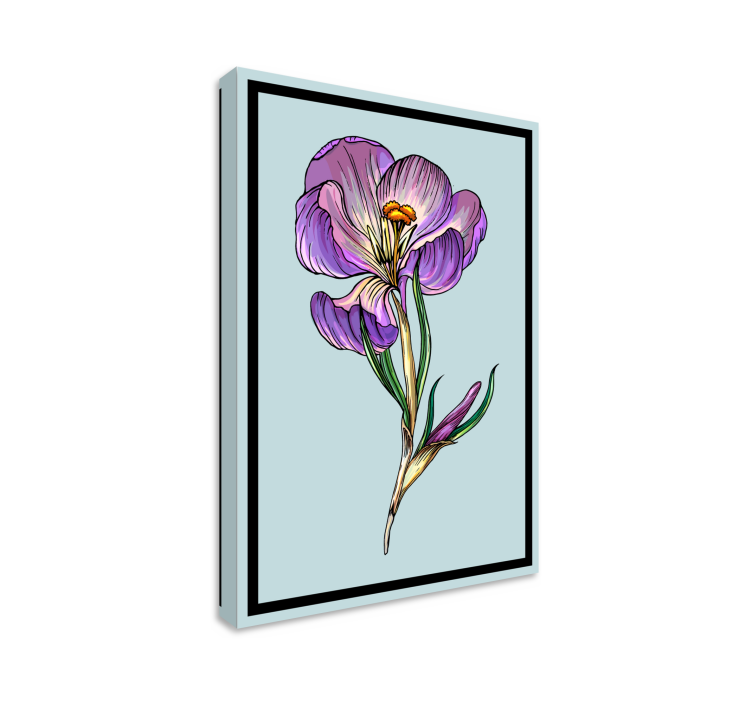 Flowers canvas purple floral elegance - TenStickers