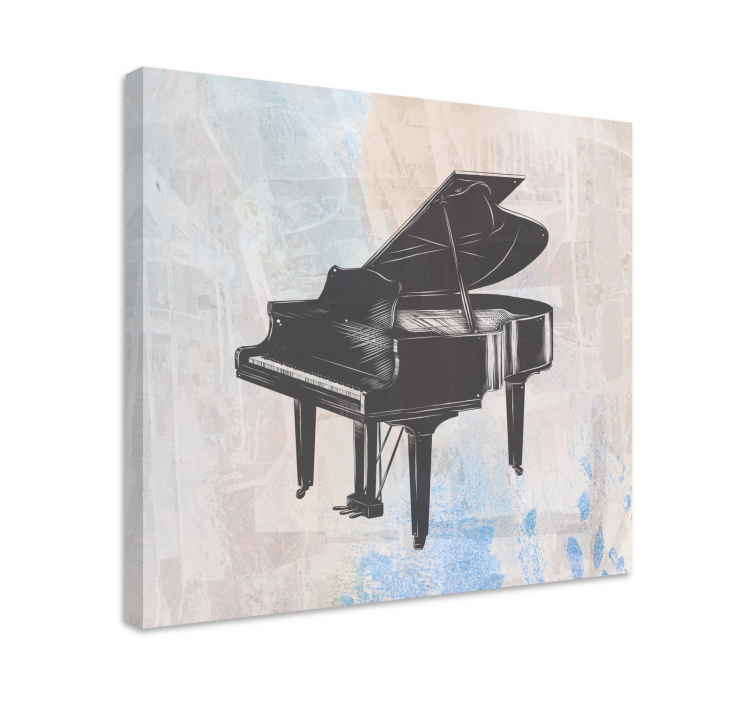 Shabby chic painting of a piano retro canvas - TenStickers