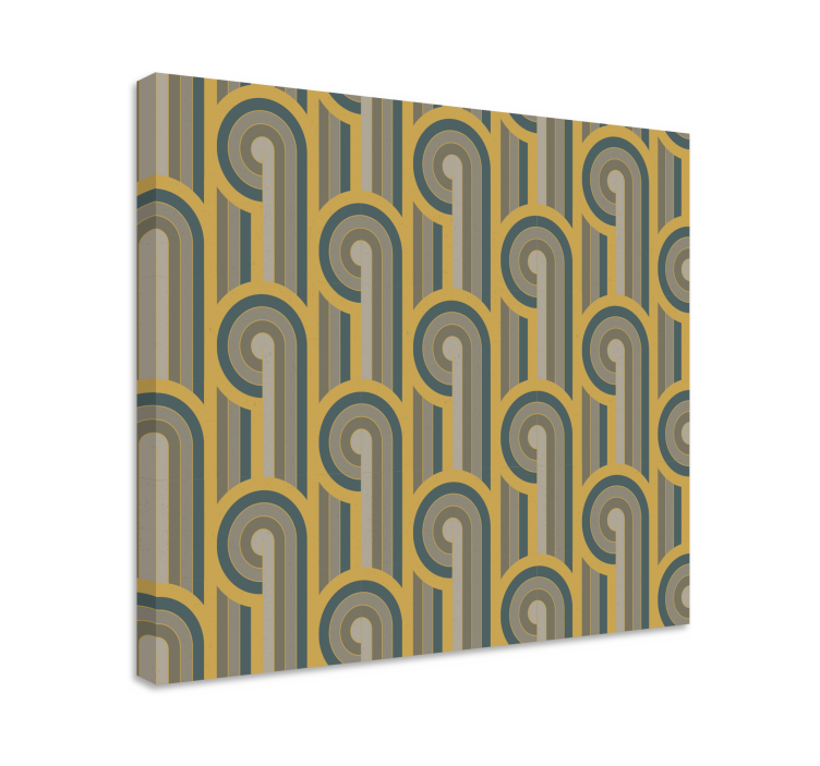 Geometric canvas curved line design - TenStickers