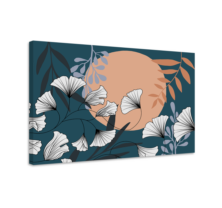 Glamour style gingko plant canvas prints - TenStickers